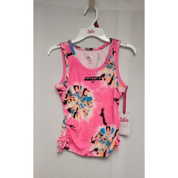 Justice Girls Tie Dye Multicolor Pink Shorts Set Size 10M NEW WITH TAGS - Picture 3 of 7